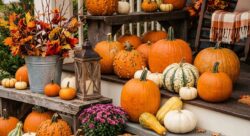 Pumpkins on porch