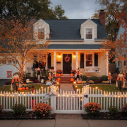 Halloween decorated house