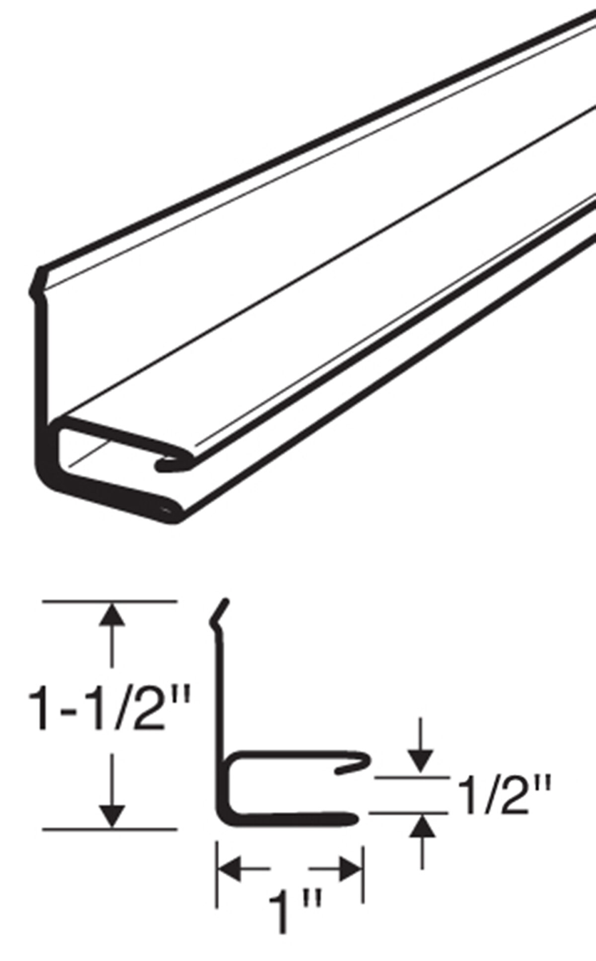 1/2" F Channel for Double 6" Soffit AFR119 Alsco Metals